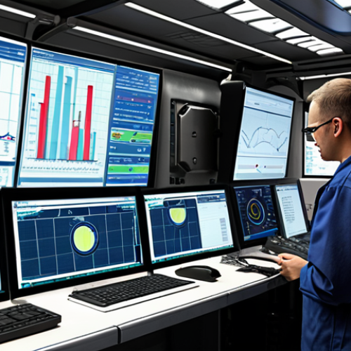 Home 18 **Prompt:** A high-tech railway maintenance depot. Sensors attached to train wheels are wirelessly transmitting data to a central computer. Engineers analyze the data on large monitors displaying graphs and charts. The overall scene should convey precision, efficiency, and predictive maintenance in action. Style: Realistic, slightly futuristic.