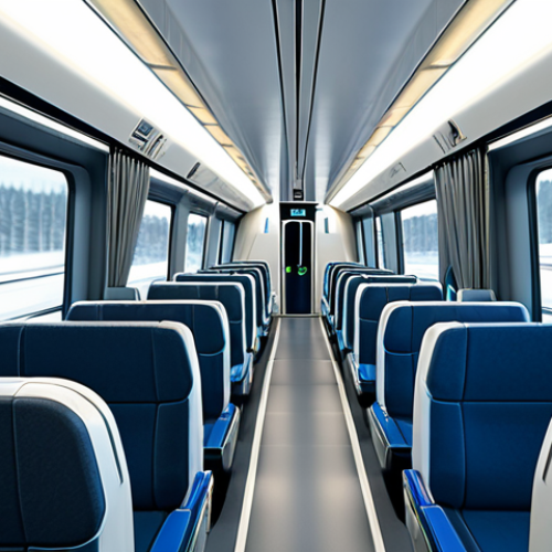 AI-Optimized Train Interior**

"Inside a modern German ICE train, fully clothed passengers are seated comfortably. AI-controlled climate system display shows optimal temperature settings. Modest interior design, clean environment. Background: blurred landscape passing by. Safe for work, appropriate content, professional illustration, perfect anatomy, natural proportions, well-formed hands, demonstrates AI-driven energy efficiency and passenger comfort, family-friendly."

**