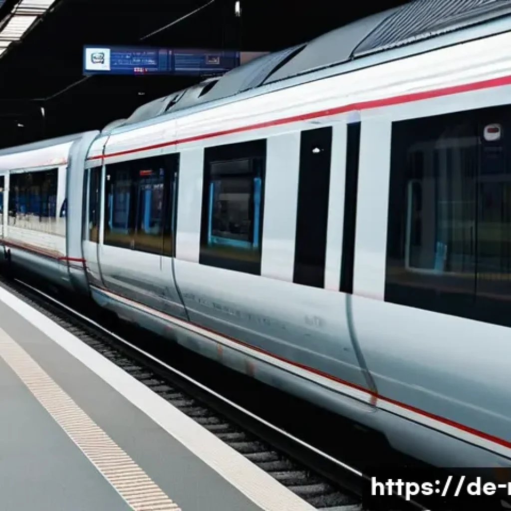 철도 관련 법규와 규제 - **Prompt:** A bustling but orderly train station platform in Germany. An intercity express (ICE) tra...