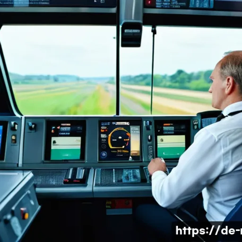 철도 전문 자격증 종류 - **Prompt 1: Modern German Train Driver in Action**
    "A male train driver, approximately 30-40 yea...