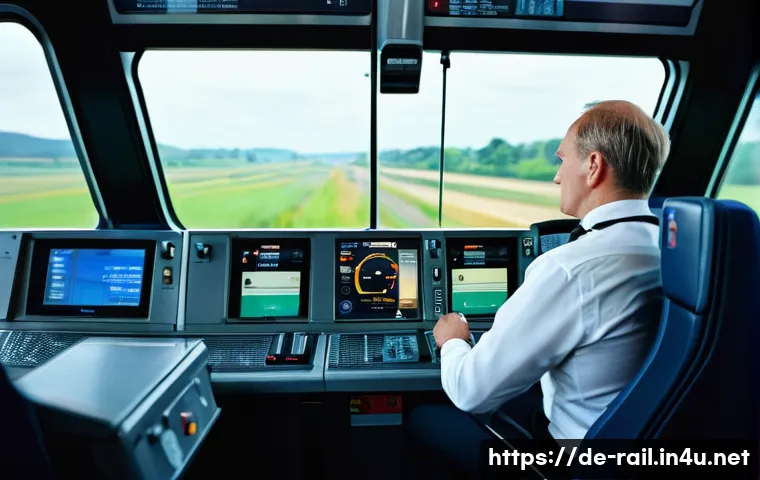 철도 전문 자격증 종류 - **Prompt 1: Modern German Train Driver in Action**
"A male train driver, approximately 30-40 yea...