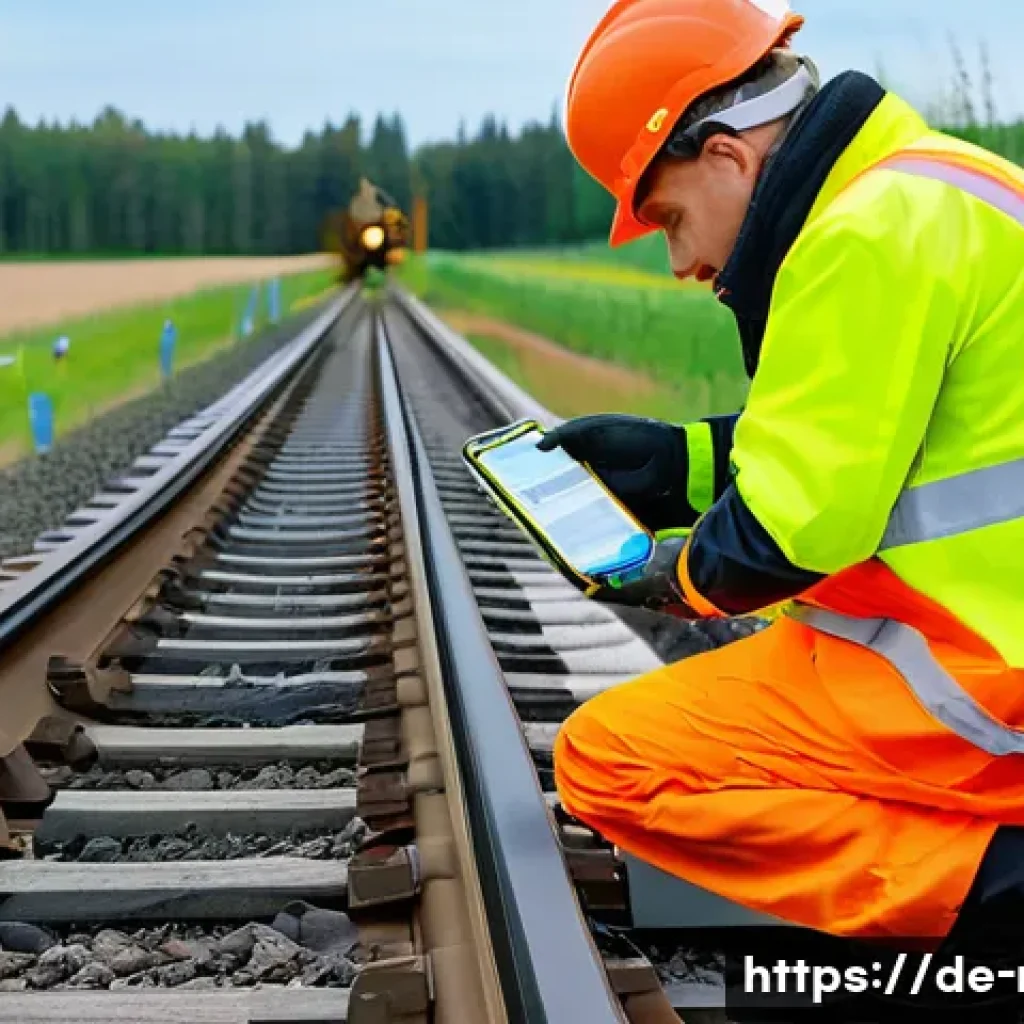 철도기사 실무자 인터뷰 - A professional railway technician wearing full personal protective equipment including a safety helm...