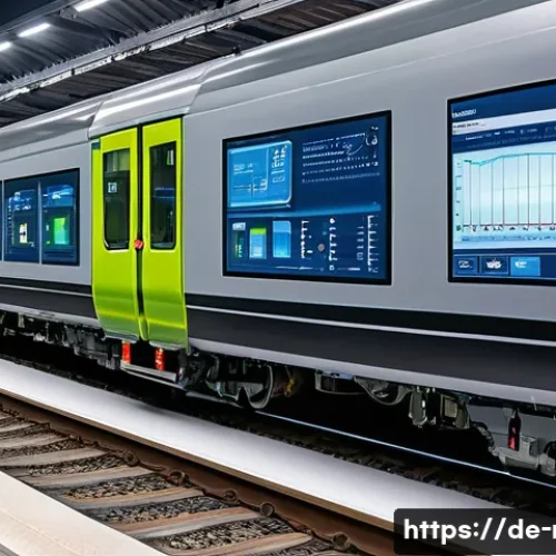 Home 33 철도 시스템 유지보수 기술 - A high-tech railway maintenance scene showing a modern sensor-equipped train axle and track section ...