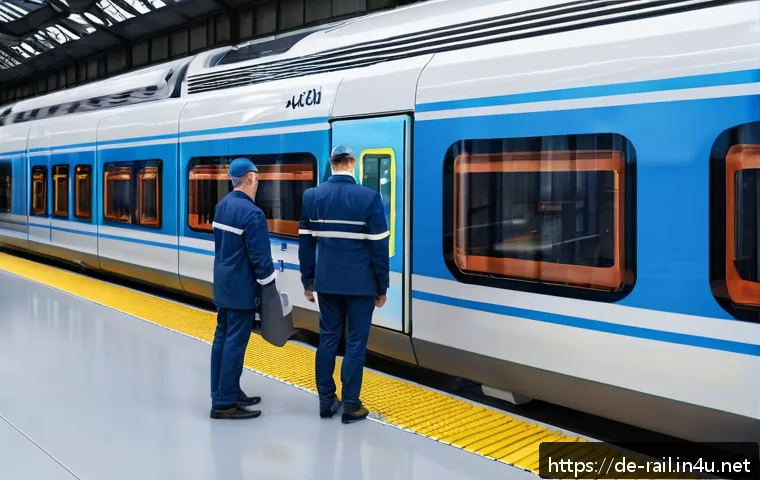 철도 유지보수 비용 절감 방안 - A modern railway maintenance facility featuring advanced digital condition monitoring systems: multi...
